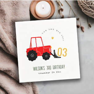 Hellrotes Gelbgrab Kinder jeden Geburtstag Serviette
