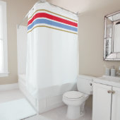 Hellrotes helles blaues Top-Racing-Streifen auf we Duschvorhang (Beispiel)