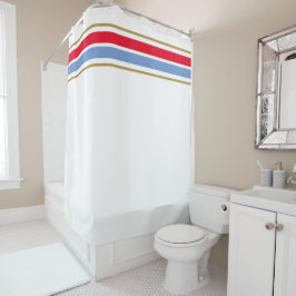 Hellrotes helles blaues Top-Racing-Streifen auf we Duschvorhang