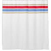 Hellrotes helles blaues Top-Racing-Streifen auf we Duschvorhang (Vorderseite)