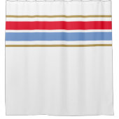 Hellrotes helles blaues Top-Racing-Streifen auf we Duschvorhang (Vorderseite)