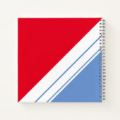 Hellrotes helles blaues, weißes Racing Streifen Te Notizblock (Rückseite)