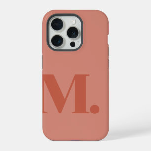 Hellrotes Monogrammbuchstabe Grundfarbe Minimalist iPhone 15 Pro Hülle