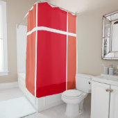 Hellrotes, orangefarbenes, weißes, gespaltenes Rac Duschvorhang (Beispiel)