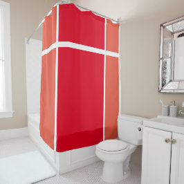 Hellrotes, orangefarbenes, weißes, gespaltenes Rac Duschvorhang