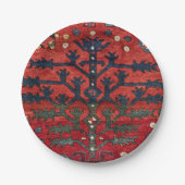 Hellrotes Persisches III Geometrisches Gebilde  Pappteller (Vorderseite)