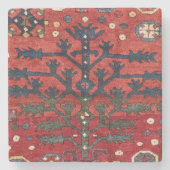 Hellrotes Persisches III Geometrisches Gebilde  Steinuntersetzer (Vorderseite)