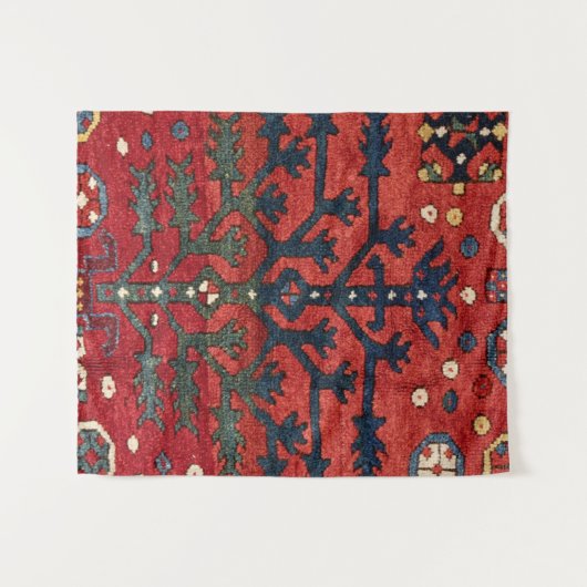 Hellrotes Persisches III Geometrisches Gebilde Wandteppich (Vorderseite (Horizontal))