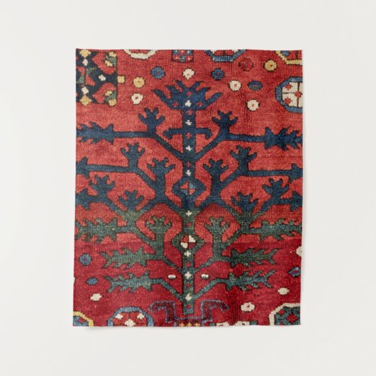 Hellrotes Persisches III Geometrisches Gebilde  Wandteppich (Vorderseite)