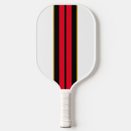 Hellrotes schwarzes Racing Streifen auf weiß Pickleball Schläger