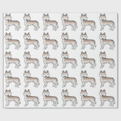 Hellrotes sibirisches Husky-Niedlich-Hundemuster Geschenkpapier (Flach)