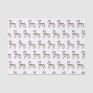 Hellrotes sibirisches Husky-Niedlich-Hundemuster Seidenpapier