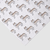 Hellrotes sibirisches Husky-Niedlich-Hundemuster Seidenpapier (Ausschnitt)