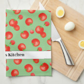 Hellrotes Tomatenmuster Mittelmeer Inspiriert Geschirrtuch (Viertel Falte)