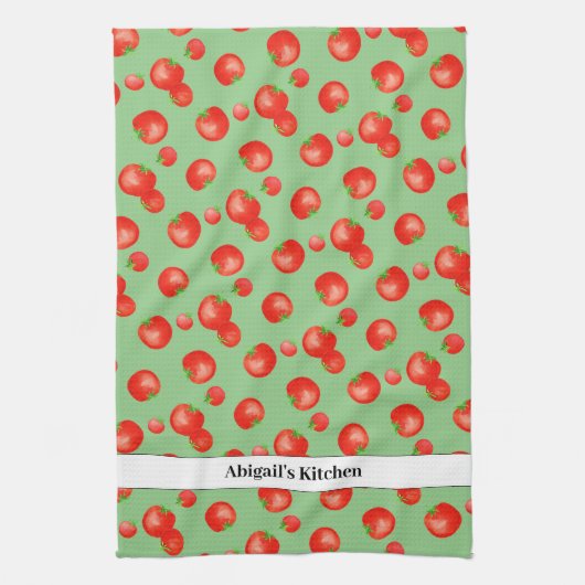 Hellrotes Tomatenmuster Mittelmeer Inspiriert Geschirrtuch (Vertikal)