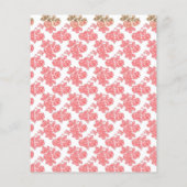 Hellrotes und rosa florales Geschenkpapier mit Flyer (Hinten)