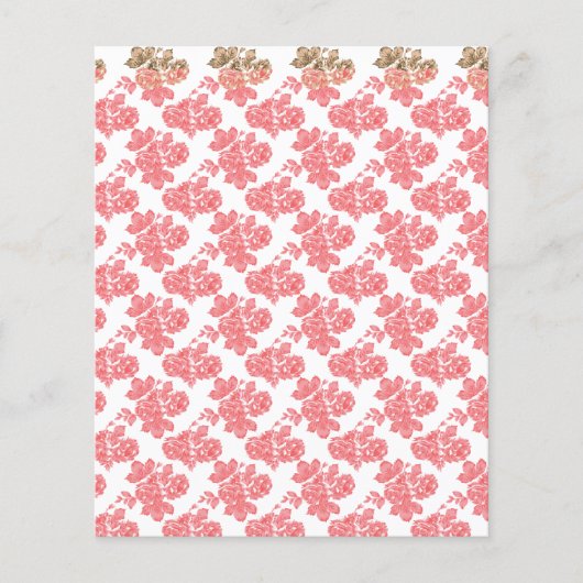 Hellrotes und rosa florales Geschenkpapier mit Flyer (Vorne)