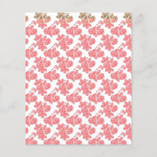 Hellrotes und rosa florales Geschenkpapier mit Flyer