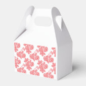 Hellrotes und rosafarbenes Blumenpapier Geschenkschachtel (Vorderseite)