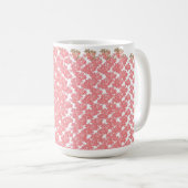 Hellrotes und rosafarbenes Blumenpapier Kaffeetasse (VorderseiteRechts)