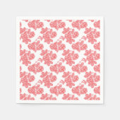 Hellrotes und rosafarbenes Blumenpapier Serviette (Vorderseite)