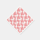 Hellrotes und rosafarbenes Blumenpapier Serviette (Ecke)
