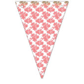 Hellrotes und rosafarbenes Blumenpapier Wimpelkette (Erste Fahne)