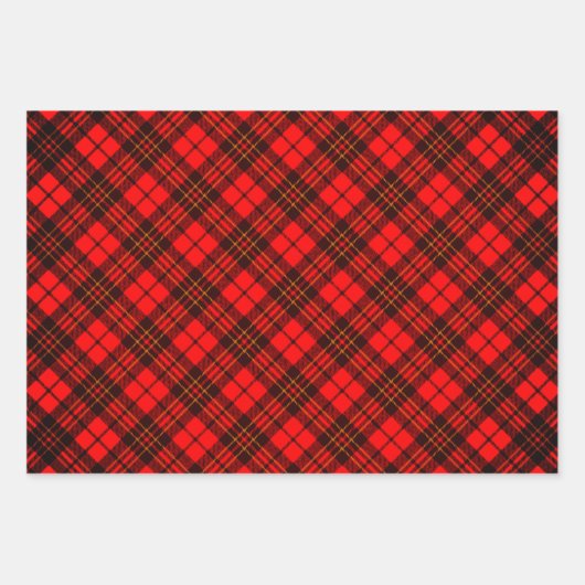 Hellrotes Weihnachtsgebirgsmuster Geschenkpapier Set (Vorderseite)