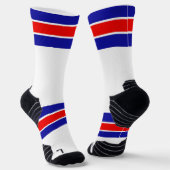 Hellrotes Weiß und blaues Streifen-Design Socken (Gewinkelt)