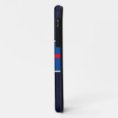 Hellrotes, weißes blaues Racing-Streifen auf feine Case-Mate iPhone Hülle (Hinten/Links)