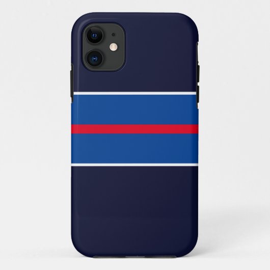 Hellrotes, weißes blaues Racing-Streifen auf feine Case-Mate iPhone Hülle (Rückseite)