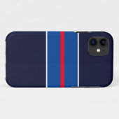 Hellrotes, weißes blaues Racing-Streifen auf feine Case-Mate iPhone Hülle (Rückseite (Horizontal))
