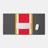 Hellrotes, weißes gelbes Racing auf schwarzen Stre Schreibtischunterlage (Tastatur & Maus)