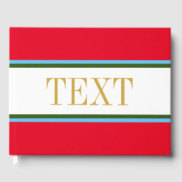 Hellrotes, weißes, grünes blaues Racing Streifen T Gästebuch