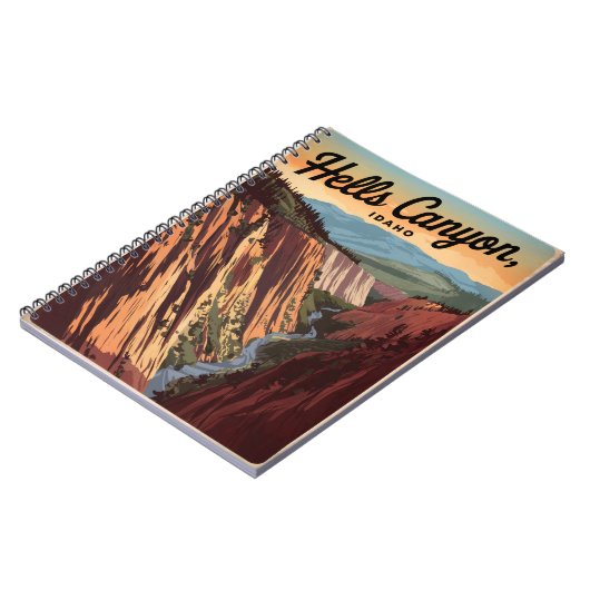 Hells Canyon Idaho Vintag Notizblock (Linke Seite)