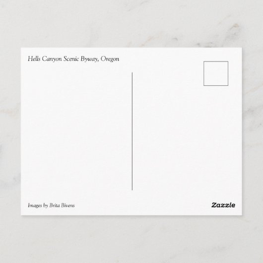 Hells Canyon Landschaftlich Byway, OR Postkarte (Rückseite)