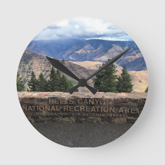 Hells Canyon Landschaftlich Byway, OR Runde Wanduhr (Vorderseite)