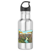 Hells Canyon Oregon Karte Edelstahlflasche (Vorderseite)