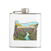Hells Canyon Oregon Karte Flachmann (Vorderseite)