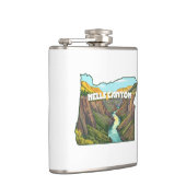 Hells Canyon Oregon Karte Flachmann (Rechts)