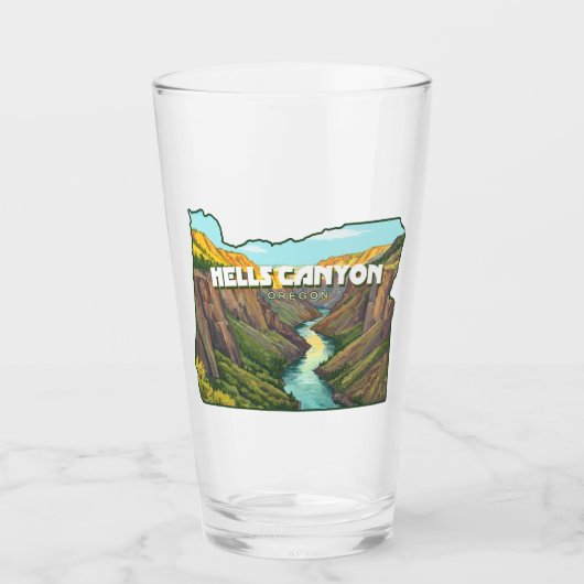Hells Canyon Oregon Karte Glas (Vorderseite)