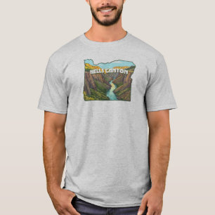 Hells Canyon Oregon Karte T-Shirt