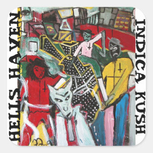 HELLS HAVEN INDICA KUSH QUADRATISCHER AUFKLEBER