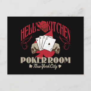 Hells Kitchen Poker Room, New York City Postcard Postkarte