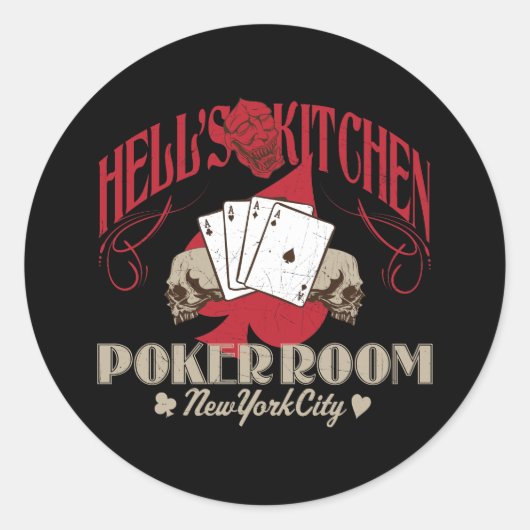 Hells Kitchen Poker Room, New York City Sticker (Vorderseite)