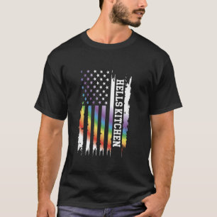 Hells Kitchen United Staaten Distressed Rainbow w T-Shirt
