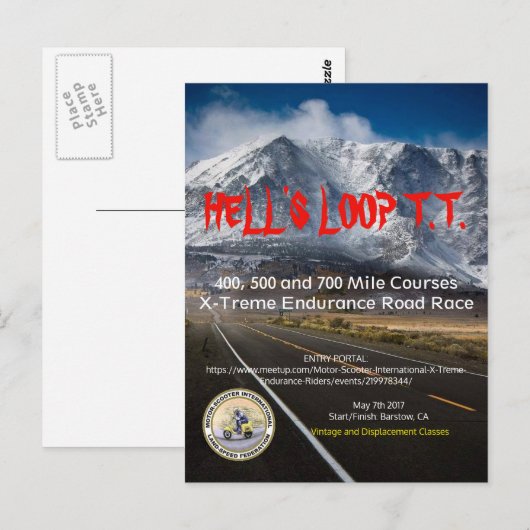 HELL'S LOOP T.T. POSTCARD 2017 POSTKARTE (Vorne/Hinten)