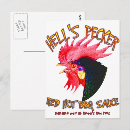 Hell's Pecker GRILLEN Sauce Postkarte (Vorne/Hinten)