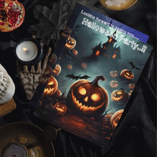 Hells Pumpkin Head Halloween-Party Einladung