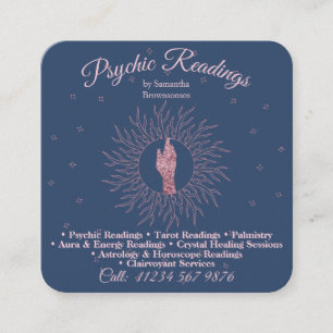 Hellseher Medium Astrologe Navy Therapie Heilung Quadratische Visitenkarte